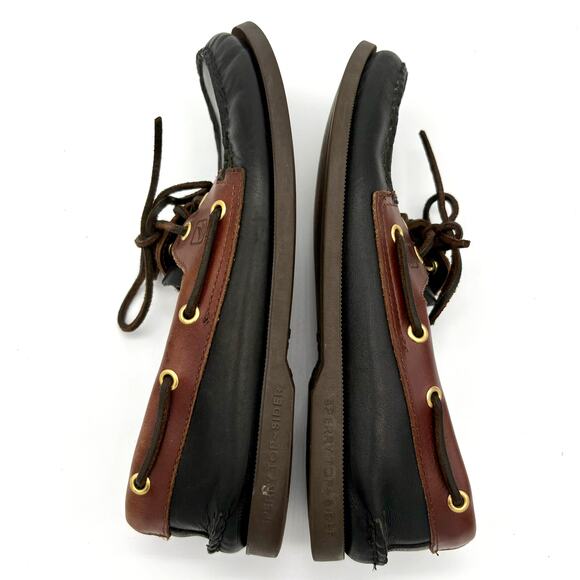 Sperry Top-Sider Boat Shoes Leather Lace Up Loafers Black Brown Men\'s 8M main image 8